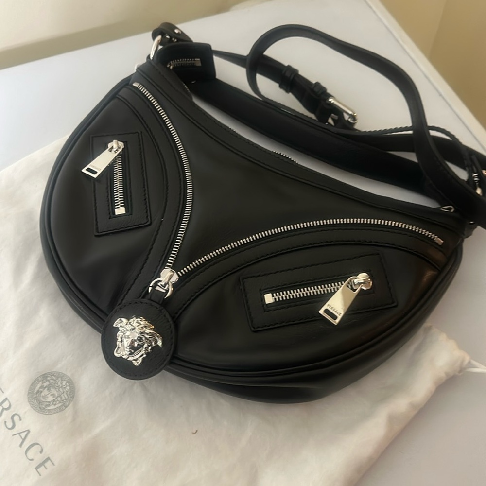 NWT black authentic Versace hobo bag